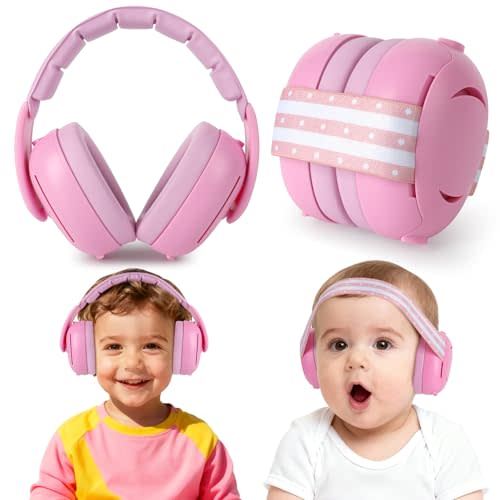 [2-in-1]Baby Ear Muffs Noise Protection,26dB NRR Baby Headphones for Noise | Noise Cancelling Headphones for Babies 0-48 Months Baby Earmuffs Infant Ear Protection for Airplane,Fireworks,Concerts