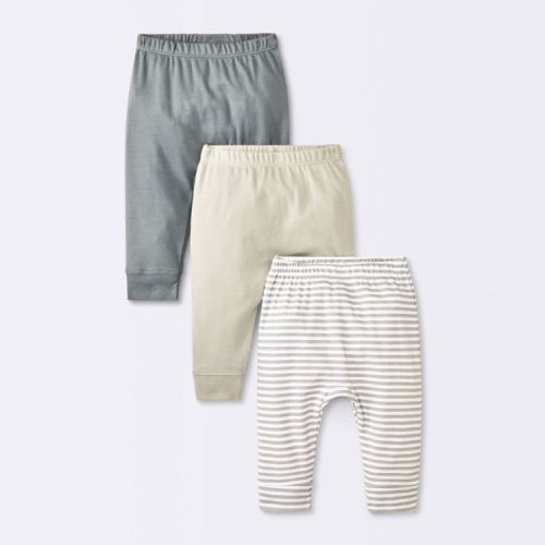 Baby 3pk Cotton Jogger Pants- Cloud Island™ Gray 0-3M
