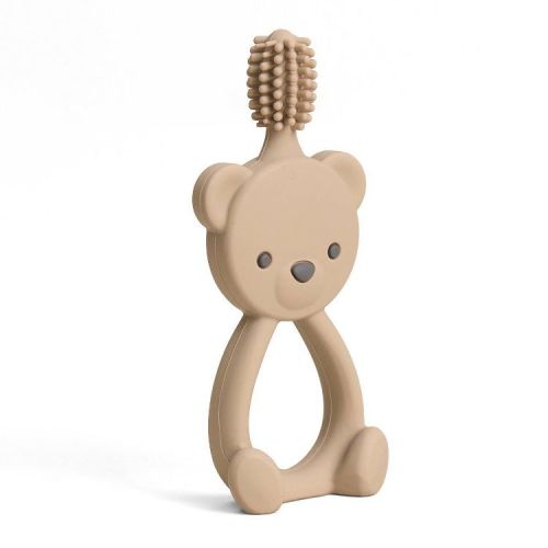 Itzy Ritzy Bitzy Infant Manual Toothbrush Soft - Bear: Silicone Material, 6.5 Inch Length