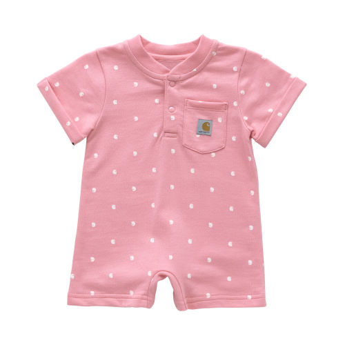 Carhartt Infant Girls' Logo Short Sleeve Snap Romper