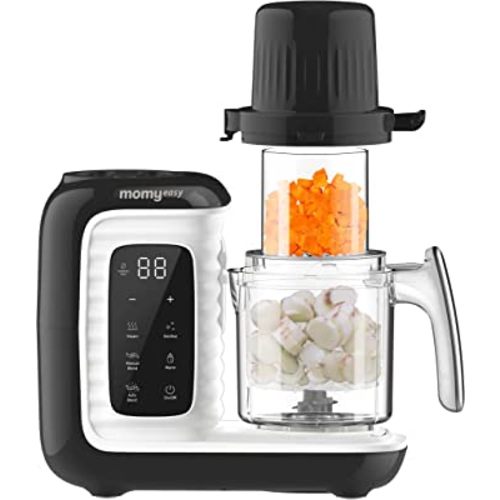 MOMYEASY Baby Food Maker, Multifunction Baby Food Processor Chopper Grinder, Baby Food Steamer and Puree Blender in-One, with Bottle Warmer, Auto Cooking & Grinding with Touch Control Panel&Self Cleans (Black)