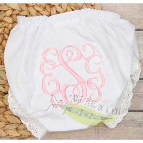 Baby Girl Monogrammed Bloomers/Diaper Cover - NEW SIZING