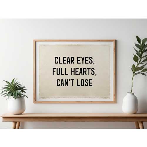 Clear Eyes Full Hearts Canvas Banner | Canvas Wall Hanging | Nursery Wall Decor | Wall Art | Sports Quote Sign | Motivational Wall Decor