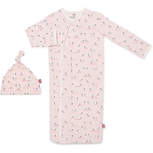 Magnetic Me Modal Newborn Sleeper Gown & Hat Set | Silky Soft Modal Fabric Sleep Sack