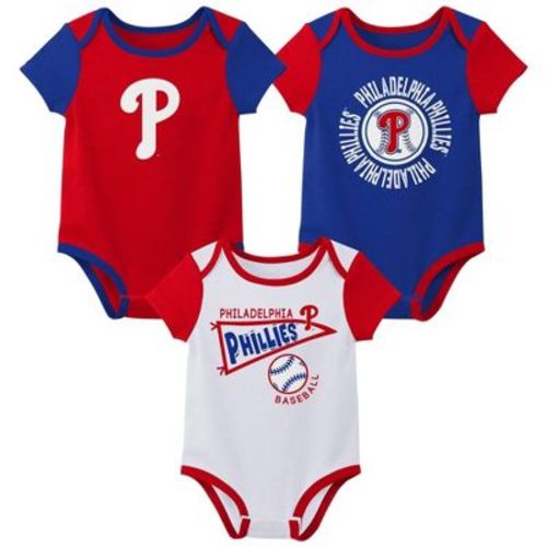 MLB Philadelphia Phillies Newborn 3-pack Bodysuits - 3-6M