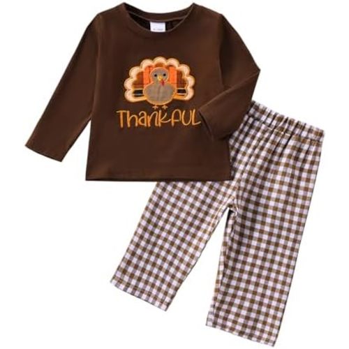 Halloween Toddler Baby Boy Outfit Pumpkin Shirt And Plaid Pants Vintange Clothes Pumpkin Patch Outfits