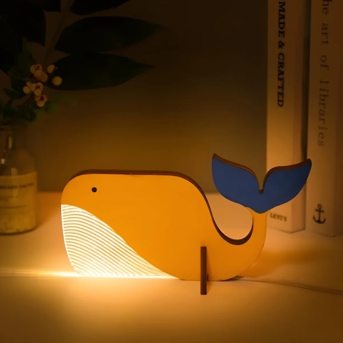 Nordic Wooden Animal LED Table Lamp 1-Light