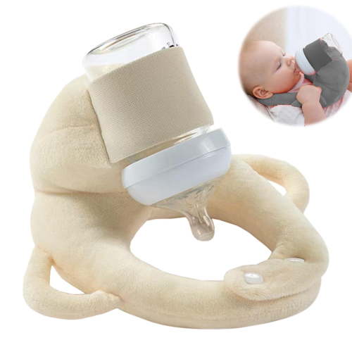 Baby Bottle Holder Self Feeding Support Pad For Hands Fee Bottle Feeding Drying Rack Bottle，Lazy breastfeeding tool for breastfeeding(Beige)