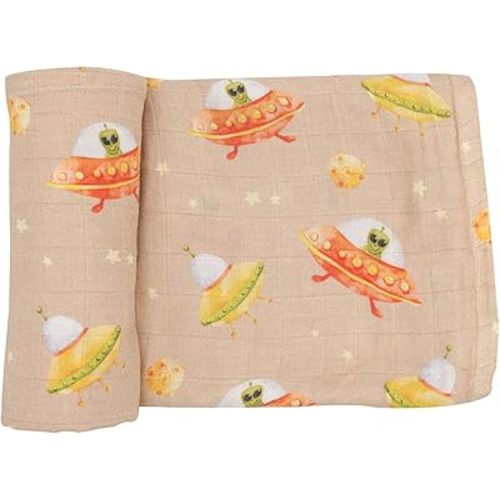 immispace - Ultra Soft Swaddle Blanket | Muslin Blankets for Girls & Boys | Newborns & Infants Gifts | 30% Organic Cotton + 70% Rayon | Large 47" x 47" | Machine Washable (Alien)