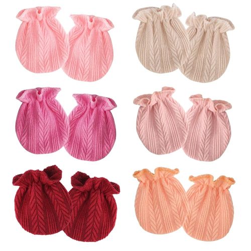 Newborn Baby Mittens No Scratch Cotton Elastic Wrist Gloves Infant Toddler Mittens for Baby Boy Girl 0-6 Months