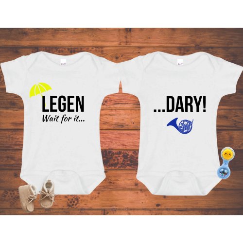 How I Met Your Mother Twins Bodysuit Set: Legen...Dary Sibling Gift