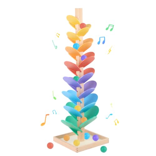 Marble Run Wood Ball Drop Toy Marble Tree Set for Kids 3-5 4-8 (1.1" Balls) | Marble Run Wooden Musical Tree Set Ball Run Toys for 4-8 8-12 Years Old Marble Tree Montessori Toys Christmas Birthday Gift