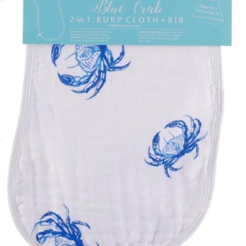 Baby Burp Cloth & Bib Combo: Blue Crab - Soft & Absorbent – Little Hometown