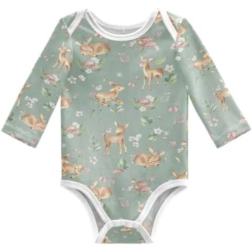 Unisex Baby Bodysuit Long Sleeve Newborn Infant Outfit Soft Cotton Romper Baby Clothes for Boy Girl 0-24 Months