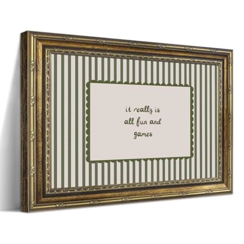 Gold Framed Wall Art for Game Room Decor, It Really Is All Fun And Games Wall Decor Picture, Nursery Quote Canvas Print, Neutral Kids Room Painting Cottagecore Playroom 8x10in