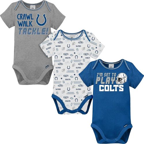 Gerber NFL unisex-baby Nfl Team 3 Pack Short Sleeve Onesie Bodysuit