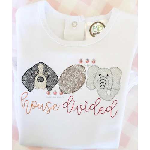 House Divided Coonhound Dog Elephant Shirt, Toddler Outfit, Dog House divided Bodysuit, Football Elephant Bubble, Personalize