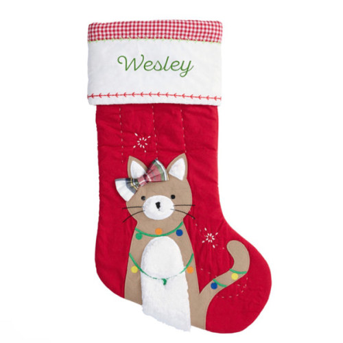 Cat Quilted Christmas Stocking Collection
