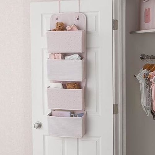Delta Children GAP babyGap 2-Pack Over the Door Storage Organizer with 4 Pockets, Pink
