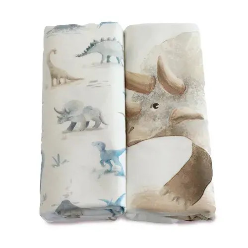 Bubba Blue 2 Pack Wrap Bamboo Jurassic | Baby Bunting AU