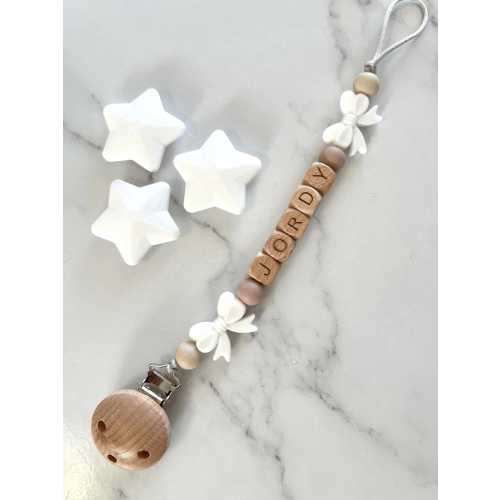 Personalized Bow Dummy Clip: Custom Baby Pacifier Chain