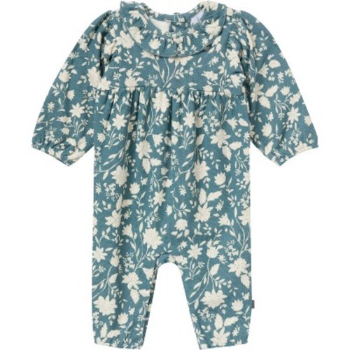 Modern Moments by Gerber Baby Girls' Ruffle Collar Romper, Heritage French Floral, 0-3 Months