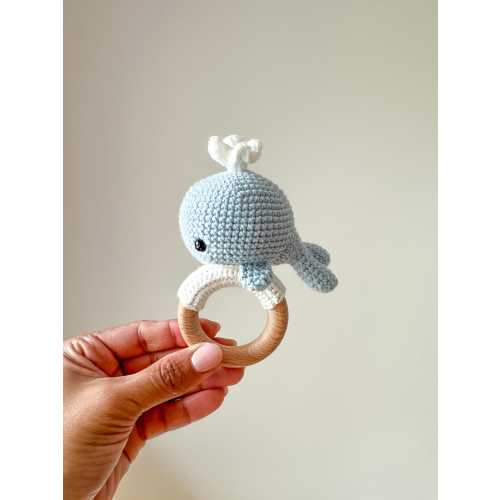 Crochet Whale Rattle – Handmade Amigurumi
