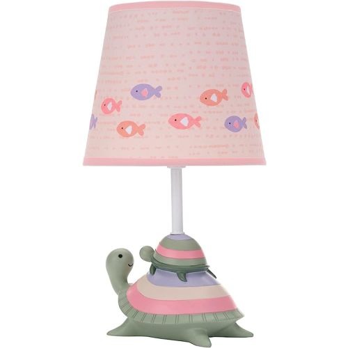 Lambs & Ivy Sea Dreams Turtles Nursery Lamp with Shade & Bulb - Pink
