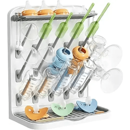 Lifewit Large Baby Bottle Drying Rack with 15 Hooks, Newborn Essentials Must Haves, Countertop Holder Organizer for Baby Stuff, Rack Dryer for Pacifiers, Weighted Straws, Pump Parts