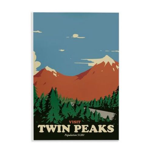 Stupell Industries Visit Twin Peaks Mountain Landscape Wall Plaque Art, 10" x 15"