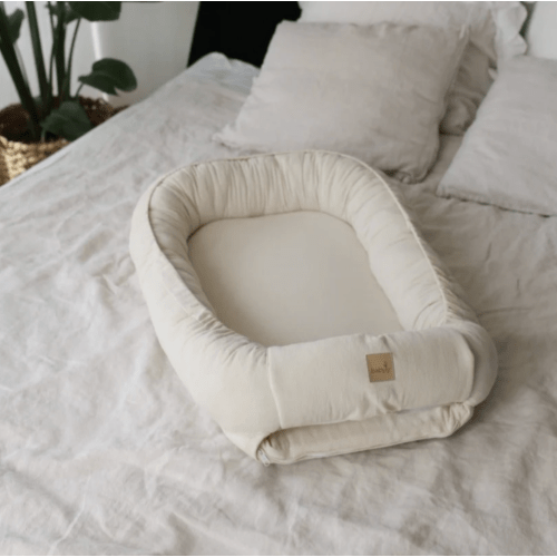 Babyly - Baby Nest - Wash Cotton - Light Beige