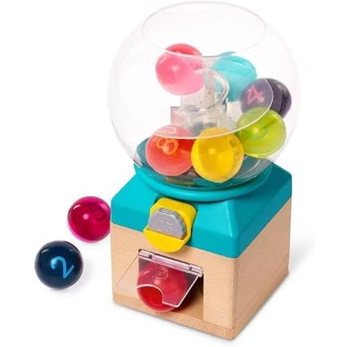 B. toys Rainbow Gumballs - Colors & Numbers Gumball Machine: Baby and Toddler Learning Toy, Fine Motor Skills Development