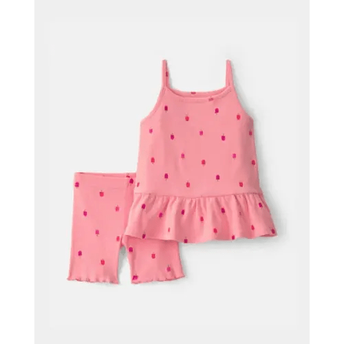 Toddler Girl 2-Piece Popsicle Tank Top & Short Set - Pink | Carter's