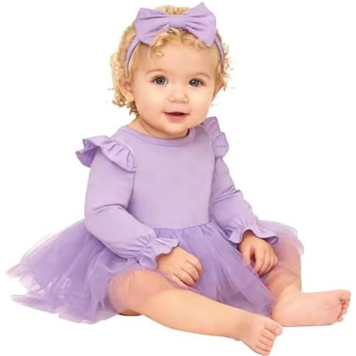 Magic Park 0-18M Infant Bodysuit Tutu Dress Baby Girl Romper Dress Toddler Solid Color Tulle Skirt Baptism Holidays Outfits