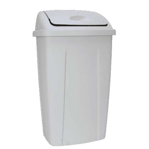 Mainstays Kitchen Trash Can, 13 Gallon, Plastic Swing Top Garbage Bin, Gray