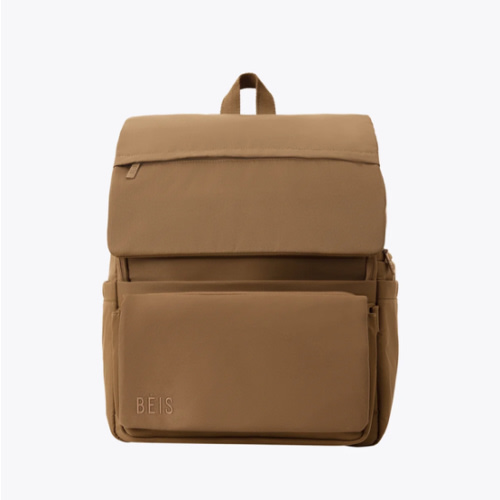 BÉIS 'The Ultimate Diaper Backpack' in Camel - Diaper Bag Backpack in Camel Brown