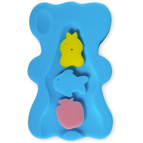 Soft Infant Bath Sponge Skid Proof Baby Bath Mat Newborn Odor Free (Blue)