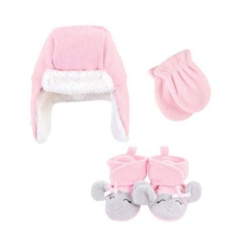 Baby Girls Hudson Trapper Hat, Mitten and Bootie Set