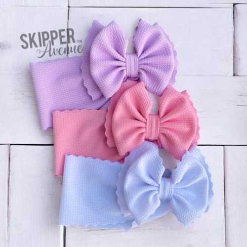 SCALLOPED BOWS • Scallop Bow Headwraps | Stand-Up Bows | Permanently Sewn & Pull-Proof | Big Bow Headband | Soft Stretchy