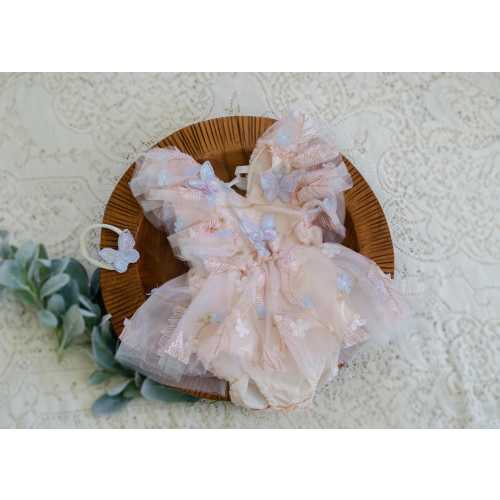 Butterflies Sitter Romper, One year, Cake smash Sitter Lace Romper, Sitter romper, Baby outfit Sitter outfit