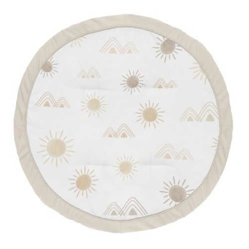 Sweet Jojo Designs Boy or Girl Gender Neutral Unisex Baby Tummy Time Playmat Desert Sun Beige Taupe and Gold