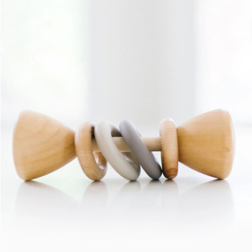 Silicone + Wood Rattle