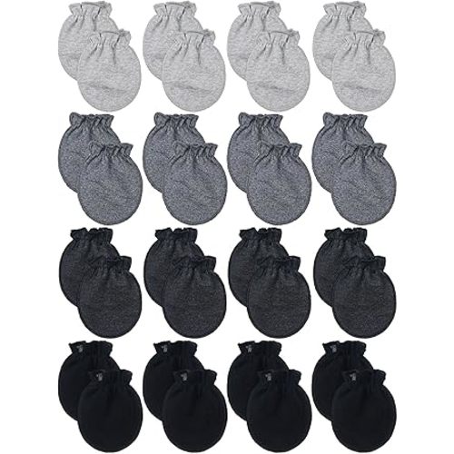 16 Pairs Newborn Baby Cotton Mittens No Scratch Gloves Unisex Newborn Mittens for baby Boys Girls 0-6 Months