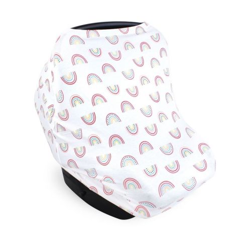 Hudson Baby Girls Multi-use Car Seat Canopy, Modern Rainbow, One Size