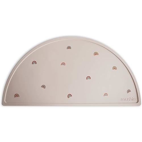 mushie Silicone Placemat for Kids | BPA-Free Non-Slip Design (Rainbows)