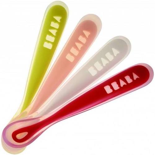 Beaba Silicone Spoons - Neon - Set of 4, Neon Assorted