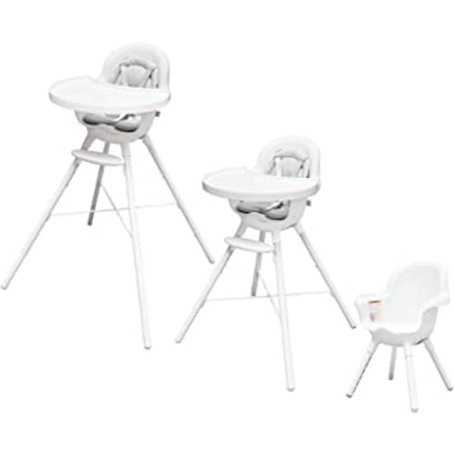 Boon GRUB Adjustable Baby High Chair - Convertible High Chair and Toddler Chair - High Chairs for Babies and Toddlers 6 Months to 6 Years - Dishwasher Safe - White