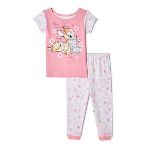 Bambi Baby Girls' Cotton Pajamas, 2 Piece Set