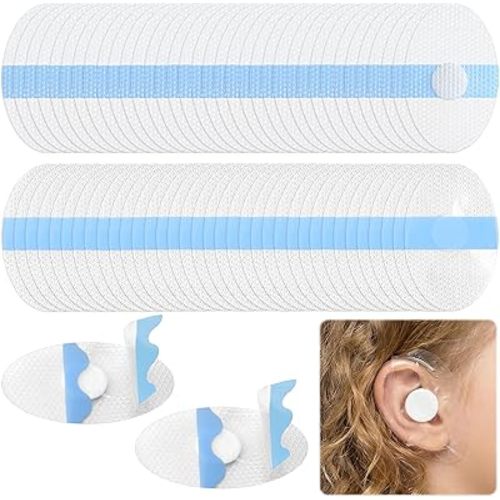 60 Pack Baby Ear Covers for Bath Kids Ear Covers with Cotton Ball, Waterproof Ear Protection Plugs Stickers for Shower, Swimming Kidsand Other Water Sports