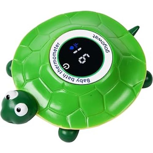 Baby Bathtub Thermometer with LED Display Screen+Floating Turtle toy-2-in-1color Coded Alarm (Cold/Comfortable/hot) Bath Temperature Monitor, Adorable Floating Toys for Infants, Essential for Babies